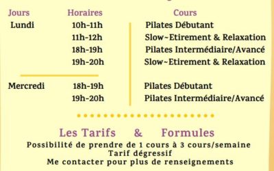 Reprise des cours de Pilates – Étirement & Relaxation –